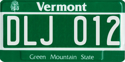 VT license plate DLJ012