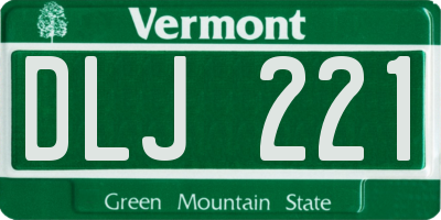 VT license plate DLJ221