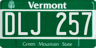 VT license plate DLJ257