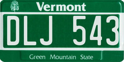 VT license plate DLJ543