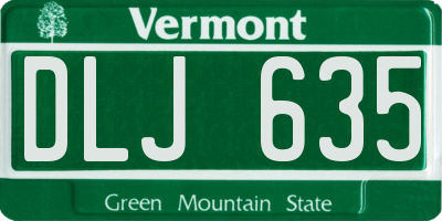 VT license plate DLJ635