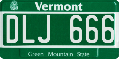 VT license plate DLJ666