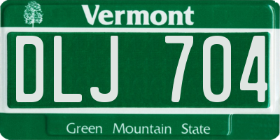 VT license plate DLJ704