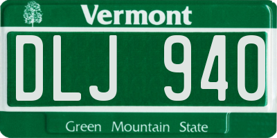 VT license plate DLJ940