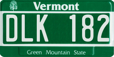 VT license plate DLK182