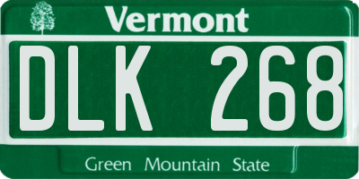 VT license plate DLK268