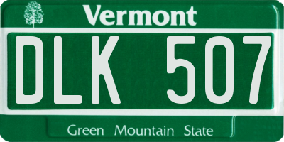 VT license plate DLK507