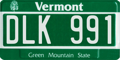 VT license plate DLK991