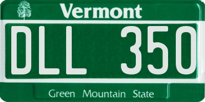 VT license plate DLL350