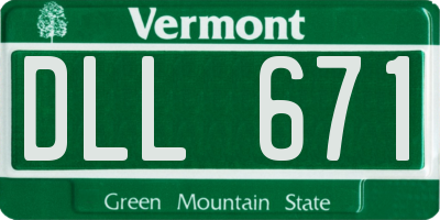 VT license plate DLL671