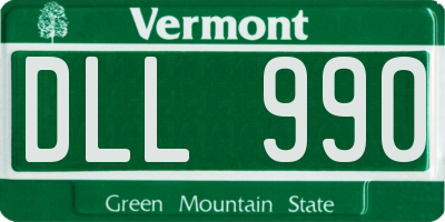 VT license plate DLL990