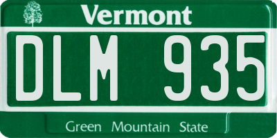 VT license plate DLM935