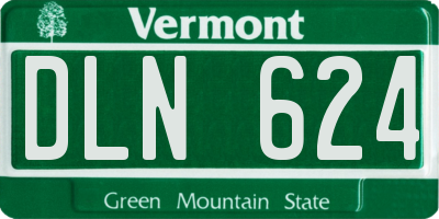 VT license plate DLN624