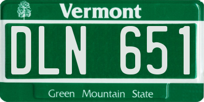 VT license plate DLN651