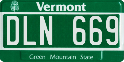 VT license plate DLN669