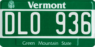 VT license plate DLO936