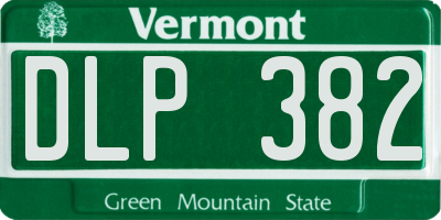 VT license plate DLP382