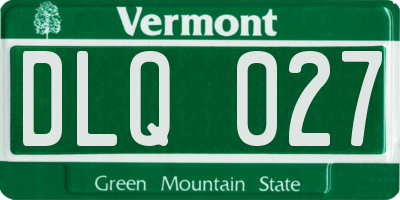 VT license plate DLQ027