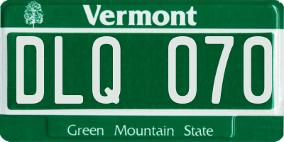 VT license plate DLQ070