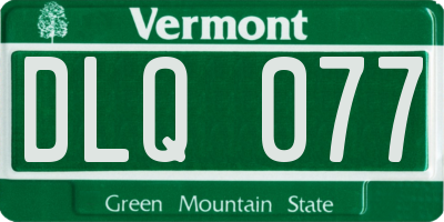 VT license plate DLQ077