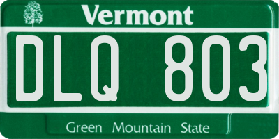 VT license plate DLQ803