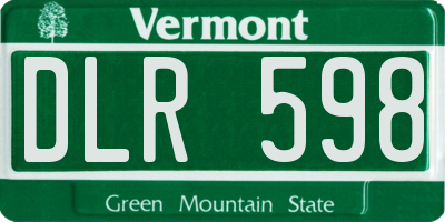 VT license plate DLR598