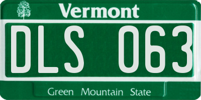 VT license plate DLS063