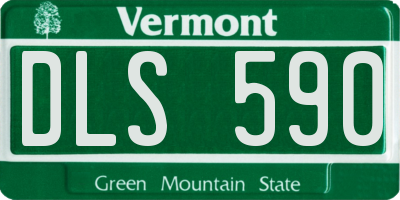 VT license plate DLS590