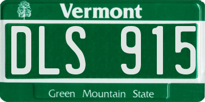 VT license plate DLS915