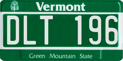 VT license plate DLT196