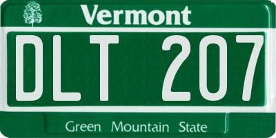 VT license plate DLT207