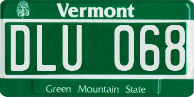VT license plate DLU068