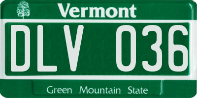 VT license plate DLV036