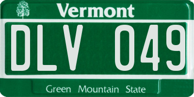 VT license plate DLV049