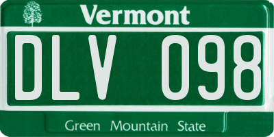 VT license plate DLV098