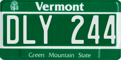 VT license plate DLY244