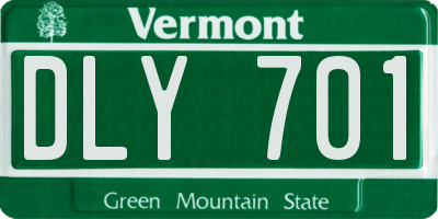 VT license plate DLY701