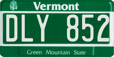 VT license plate DLY852