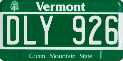 VT license plate DLY926
