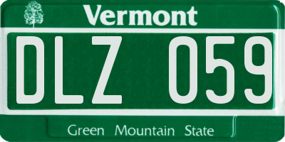 VT license plate DLZ059