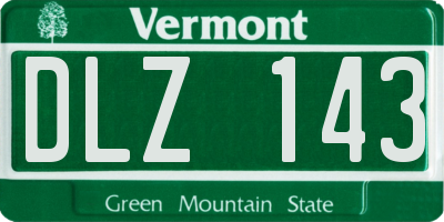 VT license plate DLZ143