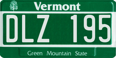 VT license plate DLZ195