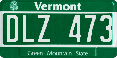 VT license plate DLZ473