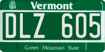 VT license plate DLZ605
