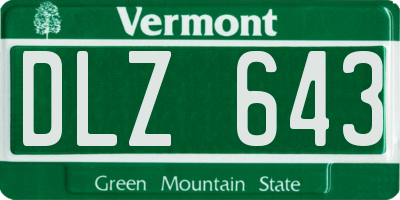 VT license plate DLZ643