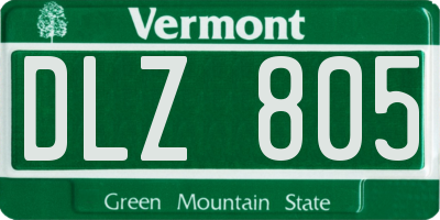 VT license plate DLZ805