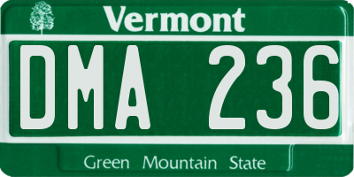 VT license plate DMA236