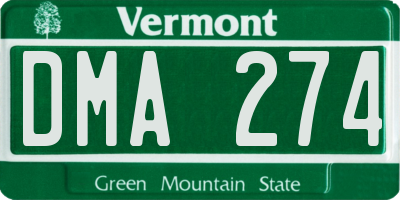 VT license plate DMA274