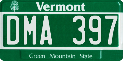 VT license plate DMA397