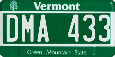 VT license plate DMA433